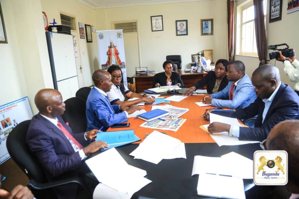 Oweek. Choltlida Nakate Kikomeko in a meeting with Buganda Kingdom school heads